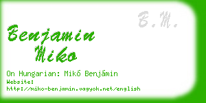 benjamin miko business card