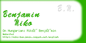 benjamin miko business card